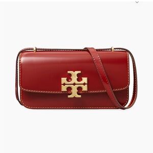 Tory Burch Eleanor Leather Convertible Shoulder Bag, New. Color red brick